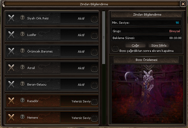 Otomatik Boss Sistemi